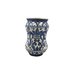 Vaso forma albarello in ceramica siciliana di Caltagirone